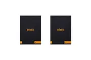 2x Rhodia Premium R No.18 Top Stapled A4 Notepad Office Stationery Ruled Black