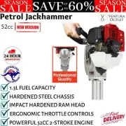 BAUMR-AG 2 Stroke 52cc Petrol Jackhammer, with 2 Chisels Gasoline Powered 55J AU