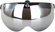 Lightweight UN&IVE&RSAL 3-Snap Visors for Open Face Motorcycles Helmet Wind Shield Up Down Quick Fixing Compactsize Flip Up Face Visor Lens(Silver)