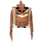 KB OHLAY KB598 Backpack Hand Tooled Upcycled Canvas Hair-On Genuine Leather