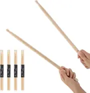 4 Pairs Drum Sticks 5A Maple Wood Tip Drumstick for Adults Kids Beginners Practi