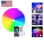 RGB Neon LED Strip Lights, 16.4 FT Color Changing Flexible Rope Lights, Contr...