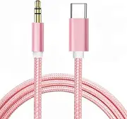 USB-C to 3.5mm Aux Audio Cable, Apple MFi Certified Car Stereo Cord for iPhone 15/15 Plus/ 15 Pro/ 15 Pro Max, iPad Pro, MacBook, Samsung Galaxy S23 S22 Note 20, Pixel 5 6 (Pink)