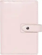 Filofax Malden Organizer, Personal Size, Pink - Tactile, Full-Grain Buffalo Leather, Six Rings, with Cotton Cream Week-to-View Calendar Diary, Multilingual, 2024 (C022616-24)