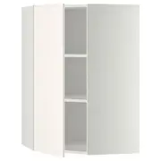 METOD corner wall cabinet with shelves, white/Veddinge white, 68x37x100 cm