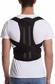 Back Corrector for Women and Men - Shoulder Brace Support Straightener Resistance Band Included Improve Hunchback
