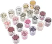 CANIGHT 20 Pack Nail Art Sequin Set Powder Glitter for Nails DIY Manicure Supplies Shiny Sequins Sturdy Material Home Salon Use