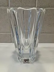 NEW Orrefors Sweden Crystal Vase Corona Signed Lars Hellsten 5.5" X 3.5"