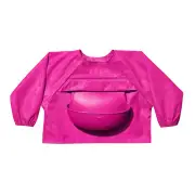 Sleeved Roll-Up Bib - Pink