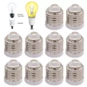 10X Light Bulb Socket Adapter Medium Base E26E27 to Candelabra E12 Screw Reducer