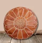 New Genuine Moroccan Footstool Boho Pouffe Brown Handmade