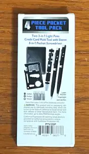 4 Piece Pocket Tool Pack including a Credit Card 11 in 1 Multi Tool