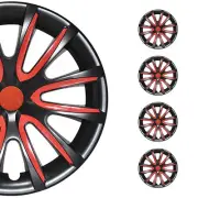 15" Wheel Covers Hubcaps for Audi Black Red Gloss