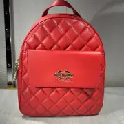 Moschino Red Borsa Quilted Nappa Pu Rossa Backpack