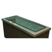 OutdoorGreatroom 1242-GREY-GLASS-COVER Grey Glass Fire Pit Burner Cover 12 x ...
