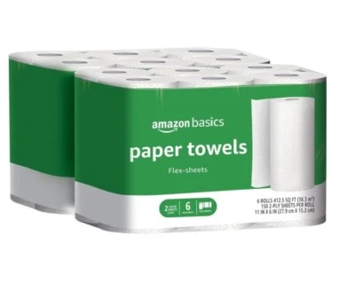 2-Ply Paper Towels, Flex-Sheets, 150 Sheets per Roll, 12 Rolls