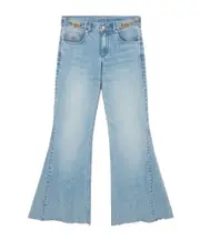 Stella McCartney Mid-Rise Frayed-Edge Bbootcut Jeans 24,25,26,27,28,29 Vintage washing water blue