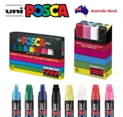 8 x Uni Posca Paint Marker Pen set - Bold Broad / Extra Bold Broad - Chisel Tip