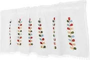 Floral Short Kitchen Curtain Sheer Valance with Flower Print Vine Embroidery Modern Minimalist Design for Cafe Bathroom Easy to Clean