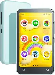 TIMMKOO 80GB Kids MP3 Player with Bluetooth and WiFi, Parental Controls, Pre-Installed Spotify, Spotify Kids, Audible, 4" Touch Screen MP4 Music Player Up to 1TB (Teal)