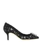 Dolce Gabbana Bellucci Lace Embellished Pumps 35,36,37.5,37,38.5,38,39.5,39,40,36.5 Black
