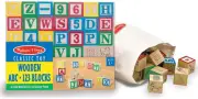 Melissa And Doug Deluxe ABC/123 1-Inch Blocks Set With Storage Pouch (50 Pcs) -