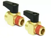 2 Pack - VP40 1/4" Mini Ball Valve Air Compressor Tank Drain Valve. 1-1/8'' long