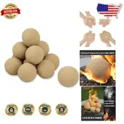 Stylish 4-Inch Beige Fire Balls - Decorative Ceramic Media for Fire Pits & Bowls