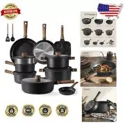 17-Piece Nonstick Induction Cookware Set - Safe & Durable for Healthier Cooking