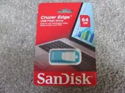 Brand New SanDisk Cruzer Edge 64GB USB 2.0 Flash Drive Blue SDCZ51-064G-A46BG