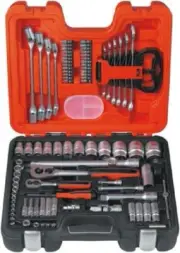Bahco SOCKET & TOOL SET S-910 91-Pieces 1/2" & 1/4" Square Drive, Chrome