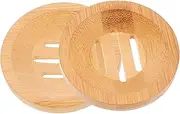 HOOTNEE 2 Pcs Wooden Soap Holders Self Draining Bar Soap Organizer for Bathroom Handmade with Unique Design No Punch Installation