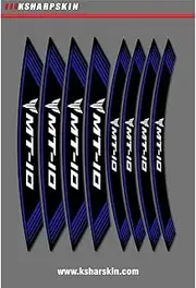 PSLER® Motorcycle Wheel Inner Rim Decals Stripes Stickers for MT-10