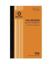 Olympic 724 Tax Invoice & Statement Copymate Carbonless 50 Leaf Duplicate 142800