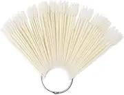 Domary 50Pcs Fan Shaped Round Head Nail Polish Palettes Color Display Card Nail Practice Tools (tpye 1)