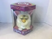 1998 Furby, Model 70-800, White Snowball With YELLOW Faceplate, New Rare
