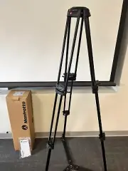Manfrotto Tripod Aluminum Twin Leg Video Tripod with Ground Spread 55 Lb Payload