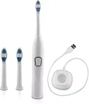 Sonic Electric Toothbrush, Power Rechargeable Dental Toothbrush with Automatic Smart Timer, 3 Replacement Brush Heads, Waterproof, 20 Days Super Long Battery Life (Toothbrush)