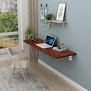 Wall Mounted Folding Desk, Invisible Murphy Desk, Collapsible Floating Workbench Foldable Desk for Workshop Garage Home Office Bar Kitchen Dining Room(Teak,80x50cm/32x20in)