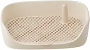 Stgfyxgs Dog Toilet Training Potty Tray, Training Mat, Toilet Pee Pad Holder, Apartment Toilet, Pet Supplies, Pan, Cat Litter Box, Beige 40x30x11cm