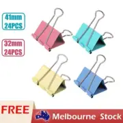 Deli Foldback Clips Color Steel Binder Bulldog Clip Paper Document Bind 41/32mm