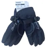 Hurley Womens Black Snowdrift WATER RESISTANT SNOW GLOVES SIZE SMALL/MED NEW