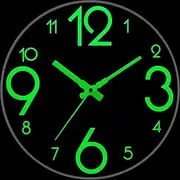 Glow in The Dark Wall Clock 12 inch Silent Non-Ticking Battery Operated Luminous Clocks with Night Lighted Large Retro Outdoor Modern Clock for Kitchen Bedroom Office Bathroom Living Room Home Decor
