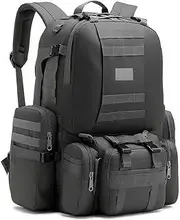 RAPIDSKY 55L Tactical Backpack, Expandable Pack – Water-Resistant Hiking Assault Pack with MOLLE System, 1-3 Day Storage Capacity for Cycling, Camping, Hunting & Outdoor Adventures