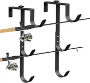 2-Piece Black Pool Pole Hooks, Adjustable Heavy Duty Swimming Pool Fence Hooks, Swimming Pole Holder Set, Long Lasting Use, Effortless Installation, 33.68cm, for Backyard Deck & Pond Storage