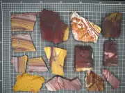 West Australian Mookaite Slices x14 - 663gm - Mooka- Gascoyne, Western Australia