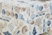 Printed Fabric Tablecloth 60" Round (4-6 ppl) NAUTICAL,SEALIFE,OCEAN TREASURE,BM