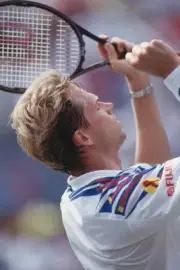 Swedish tennis player Stefan Edberg the defending champion competi- Old Photo