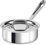 All-Clad 4201 Stainless Steel Tri-Ply Bonded Dishwasher Safe Sauce Pan with Lid/Cookware, 1-Quart, Silver