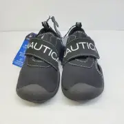 Nautica Toddler Black Hook & Loop Adjustable Strap Size 9 NWT Water Shoes